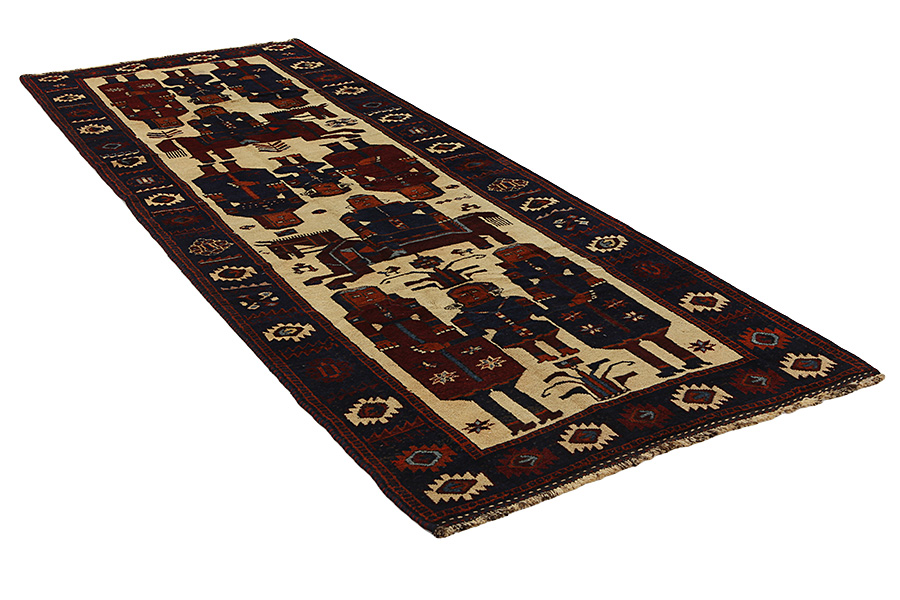 Bakhtiari - Qashqai Tappeto Persiano 400x140 - Immagine 1