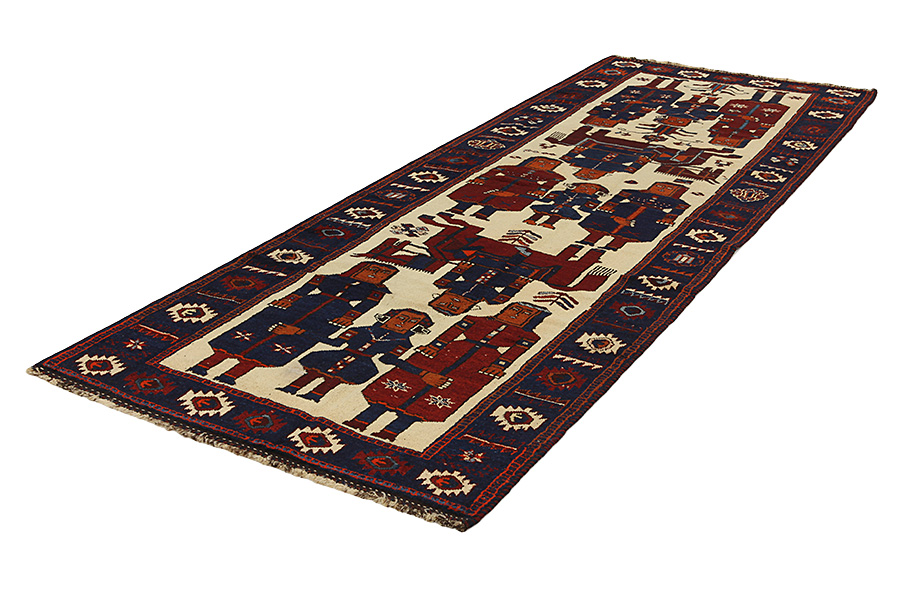 Bakhtiari - Qashqai Tappeto Persiano 400x140 - Immagine 2